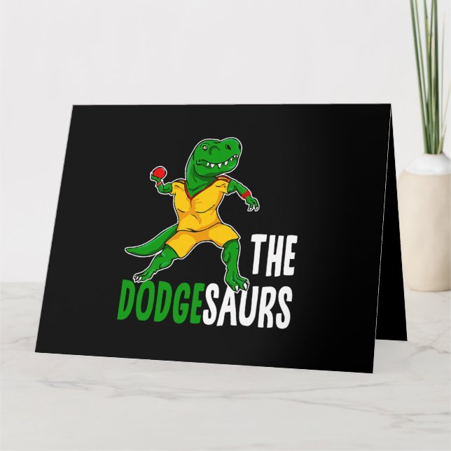 Tarjeta El equipo de Dodgesaurs Dodgeball Dinosaur Dodgeb (Anverso)