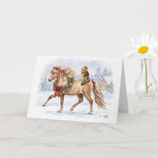 Tarjeta El equipo de Navidad con Maggie y Nari