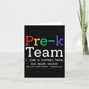 Tarjeta El equipo de profesores pre-k como una escuela pre