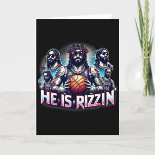 Tarjeta Él es Christian Jesus jugando baloncesto Ea