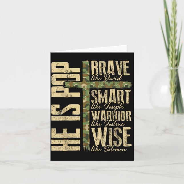 Tarjeta Él Es P Camo Religioso Día del Padre Cristiano Pap (Anverso)