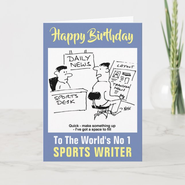 Tarjeta El escritor deportivo número 1 del mundo - Feliz c (Anverso)