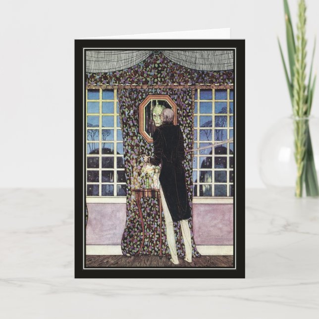 Tarjeta El espejo de Kay Nielsen Halloween (Anverso)