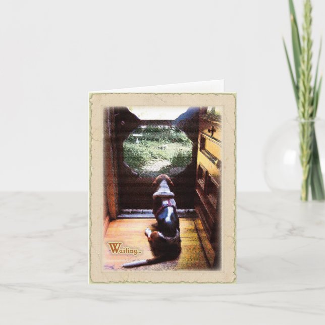 Tarjeta El esperar de Basset Hound (Anverso)