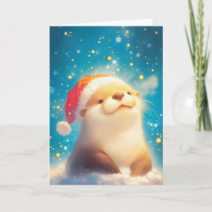 Tarjeta El espíritu de los Navidades Otter