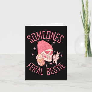Tarjeta El esqueleto de Halloween de Feral Bestie de algui