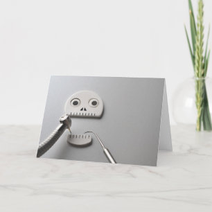 Tarjeta El esqueleto que el tratamiento dental se toma