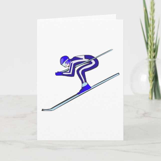 Tarjeta El esquí azul ayuna (Anverso)