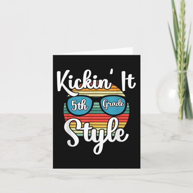 Tarjeta El estilo de 5º grado vuelve a la escuela primaria (Anverso)