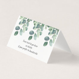 Tarjeta El eucalipto verde deja lugar a la posición de la 