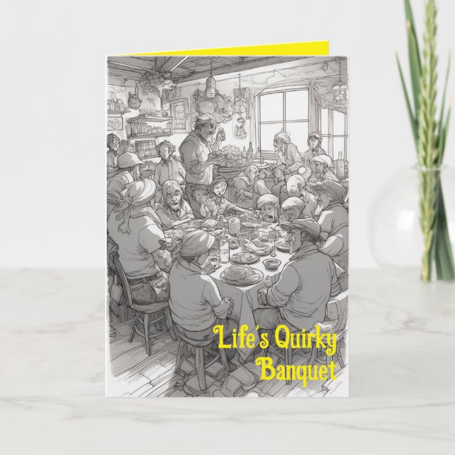 Tarjeta El extraño incentivo a los banquetes de la vida (Anverso)