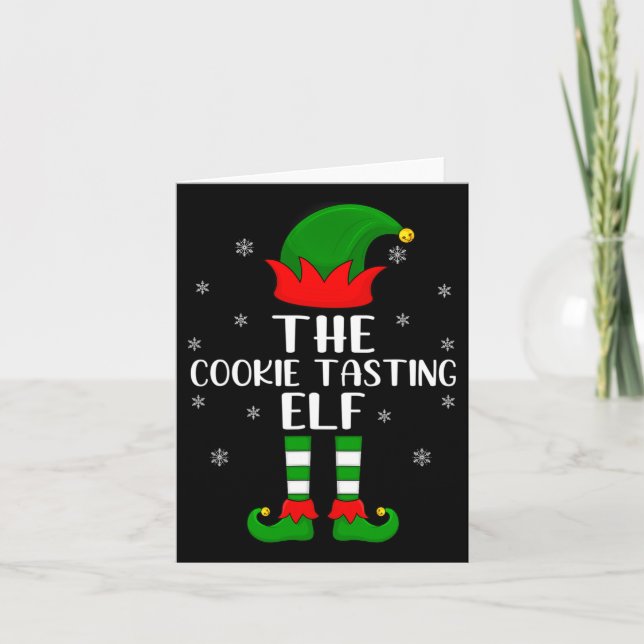 Tarjeta El Fa de Cookie Tasting Elf Navidades Fiesta (Anverso)