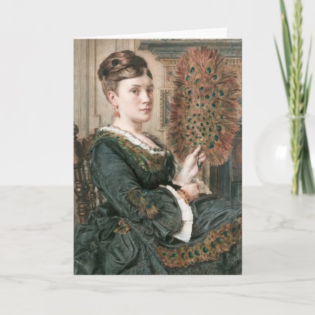 Tarjeta El fanático del pavo real | Edward John Poynter (Anverso)