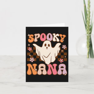 Tarjeta El fantasma de Halloween retro Groovy espantó el d