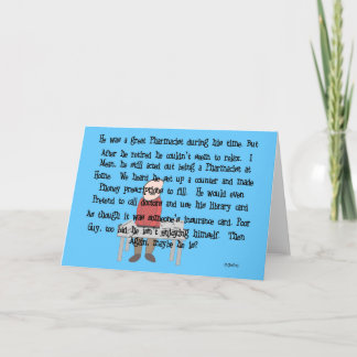 Tarjeta El farmacéutico jubilado "no puede dejar para ir"