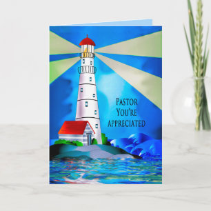 Tarjeta El faro de la faro de agradecimiento del pastor se