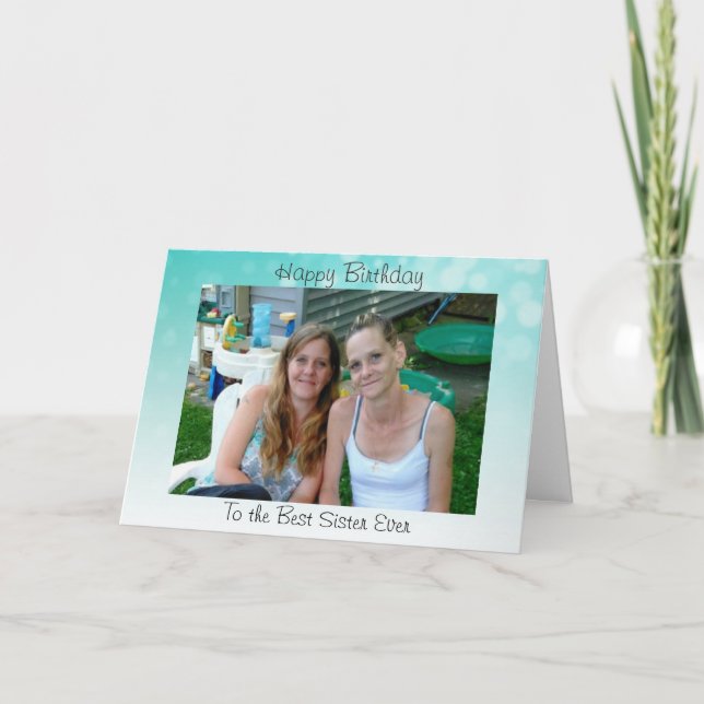 Tarjeta El feliz cumpleaños a la mejor hermana personaliza (Anverso)