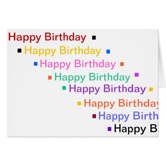 Tarjeta El feliz cumpleaños en arco iris colorea la