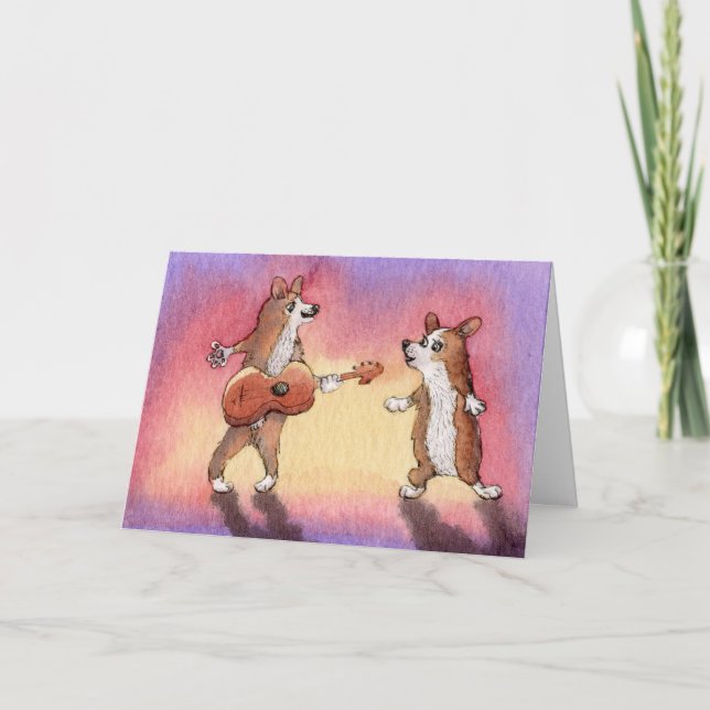 Tarjeta El feliz cumpleaños, los perros dulces cantó la (Anverso)