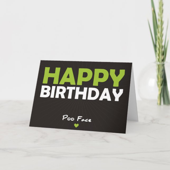Tarjeta El feliz cumpleaños Poo hace frente (Anverso)