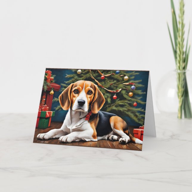 Tarjeta El feriado de los Navidades de Beagle (Anverso)