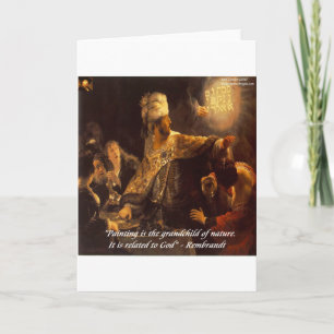 Tarjeta El festín de Baltasar & Cita de Rembradt
