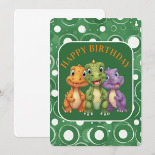 Tarjeta El Fiesta de los dinosaurios bebé adorables
