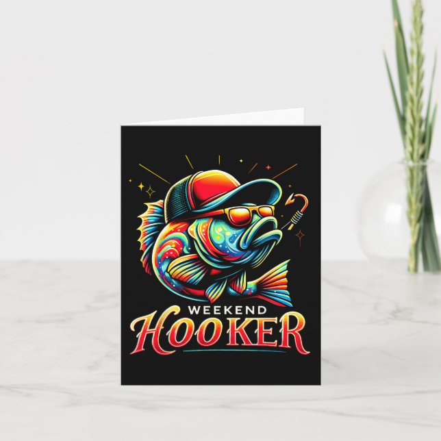 Tarjeta El fin de semana Hookerr Fish Dad Amo Padre Pescad (Anverso)
