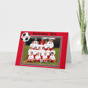 Tarjeta El fútbol de la foto del equipo carda el pedido