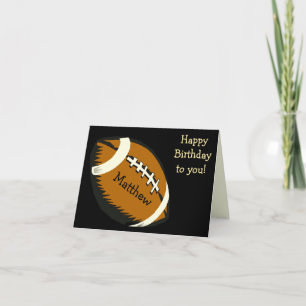 Tarjeta El fútbol se divierte negro y el cumpleaños de