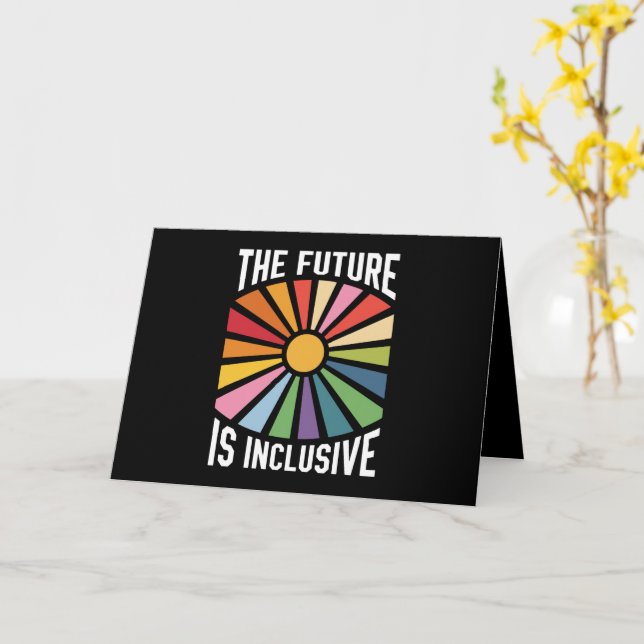 Tarjeta El Futuro es Inclusivo Arcoíris Orgullo Derechos T (flor amarilla)