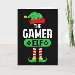 Tarjeta El Gamer Elf Navidad Combinación Navidad Familia P
