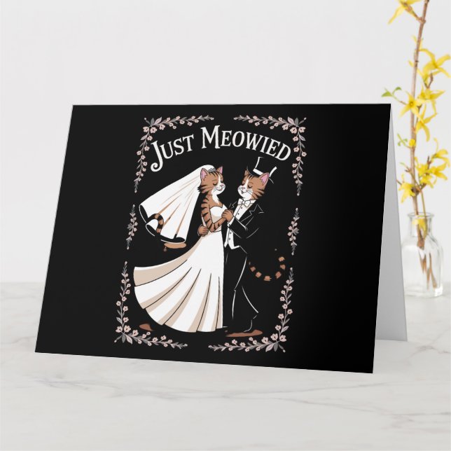 Tarjeta El gato Boda real es gracioso solo las parejas cas (flor amarilla)