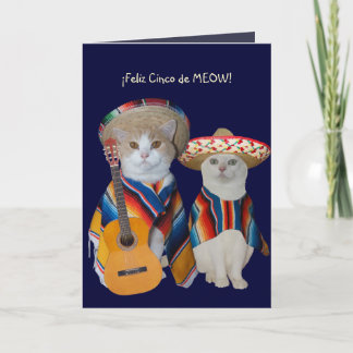 Tarjeta El gato cinco de mayo gracioso personalizable