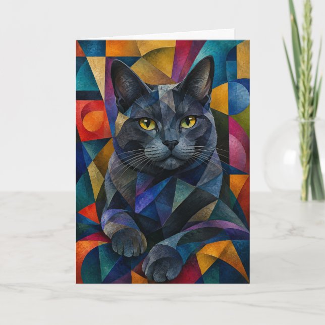 Tarjeta El Gato Cubista (Anverso)