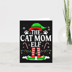 Tarjeta El Gato De La Madre Elf Xmas Graciosos Gatos Amant
