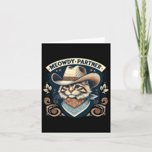 Tarjeta El gato de Meowboy Gorra Howdy Funny Country