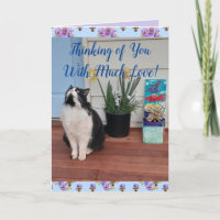 El gato de Tuxedo es gracioso pensar en ti carta d
