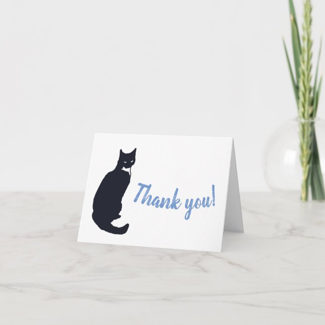 Tarjeta El gato del smoking le agradece (Anverso)