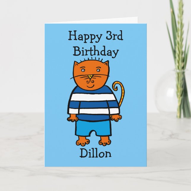 Tarjeta El gato Dillon personalizado (Anverso)