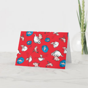 Tarjeta El gato en el sombrero   El patrón rojo del pez