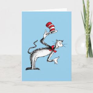 Tarjeta El gato en el sombrero se inclina