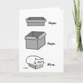 Tarjeta El gato encaja totalmente en esta caja - Funny Cat