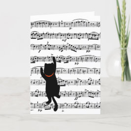 Tarjeta El gato escala en el cumpleaños de la música
