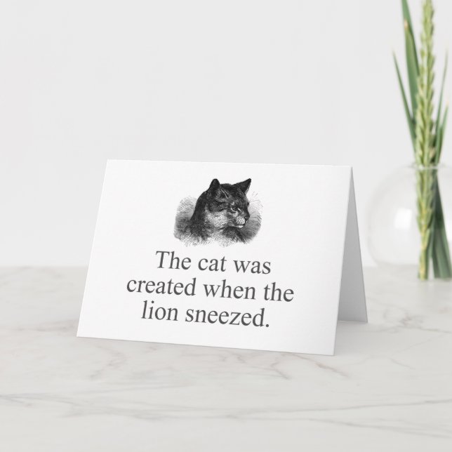 Tarjeta El Gato Fue Creado Cuando El León Estornudó (Anverso)