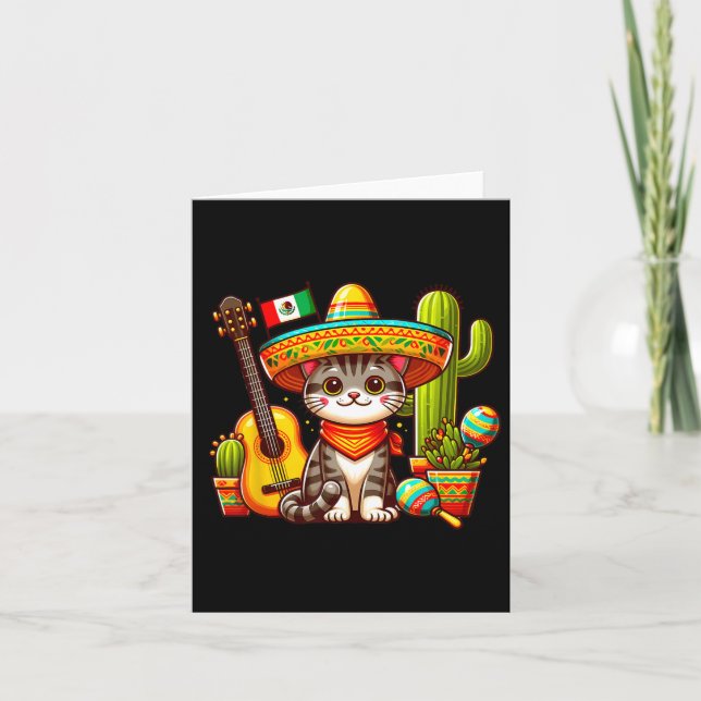 Tarjeta El gato mexicano Cinco de Mayo Gatito (Anverso)