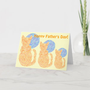 Tarjeta El gato Naranja Z Y El Día De Los Padres Graciosos