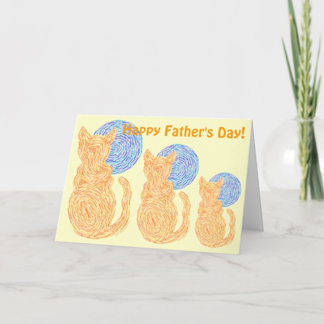 Tarjeta El gato Naranja Z Y El Día De Los Padres Graciosos (Anverso)