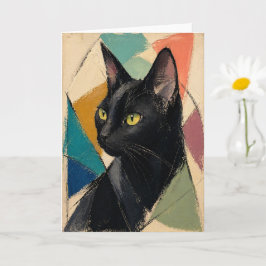 Tarjeta El gato negro abstracto