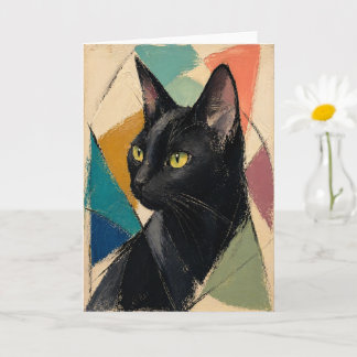 Tarjeta El gato negro abstracto
